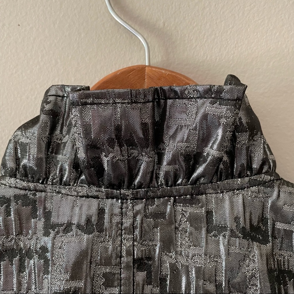 Ruby Rd Metallic Ruffle Collar Jacket 8 Petite - Picture 6 of 10
